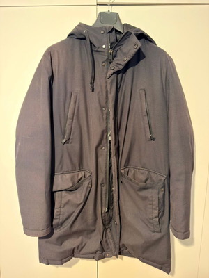 Massimo Dutti men's down parka jacket used, dark blue, size L