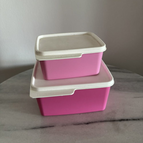 Set of 2 square food storage containers, 1.2L and 0.5L
