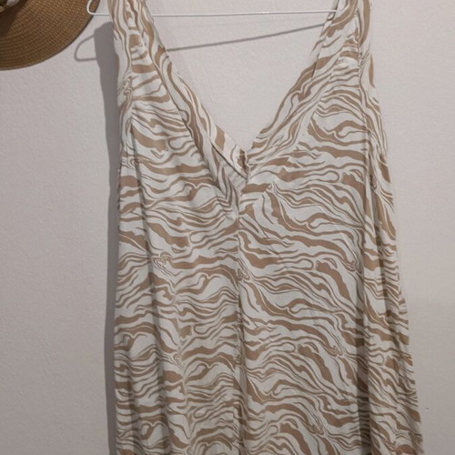 Airy dress like new, white and beige, one size