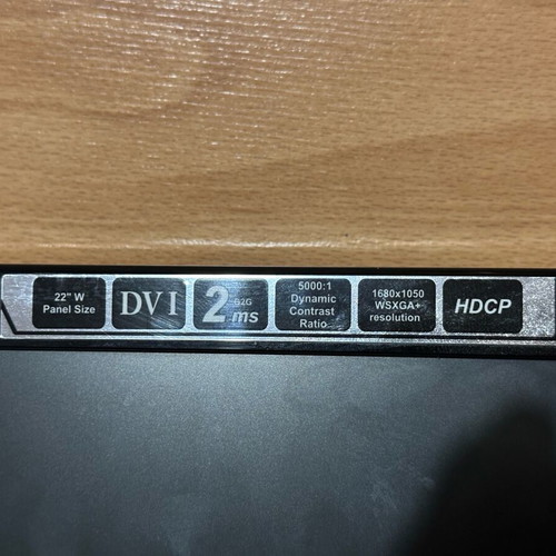 Turbo-X 22-inch monitor used, 1680x1050 resolution, VGA DVI AUX