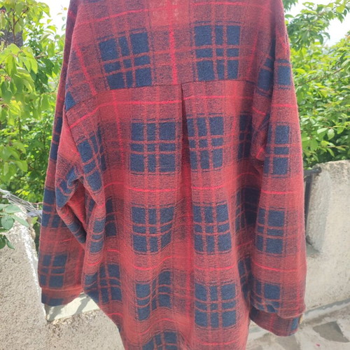 Checked coat-jacket unused, one size, blue and red, 35% wool