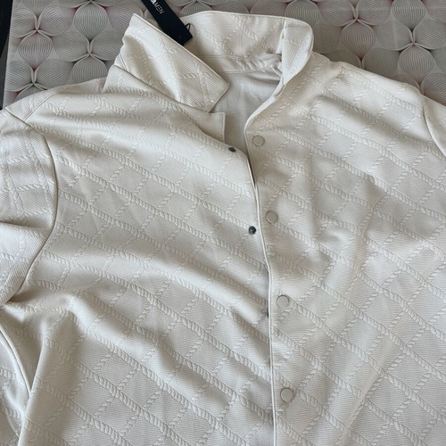 Duke Textured Cuban Button Up Shirt 3XL new cream