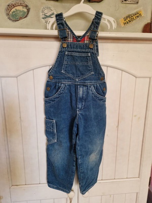 Children's denim overalls size 3 years like new, blue