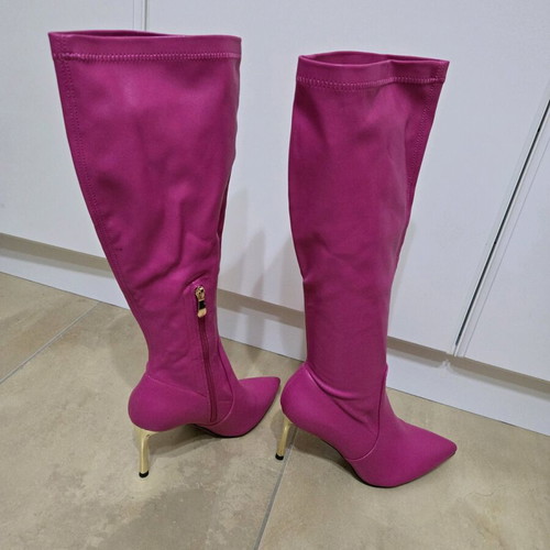 Boots tall new pink/fuchsia with gold heel size 38