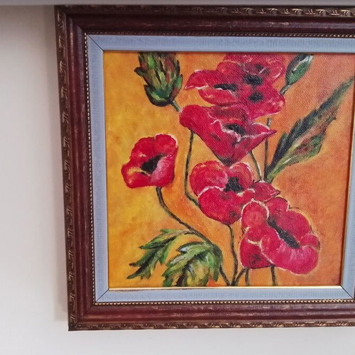 Painting on canvas in frame