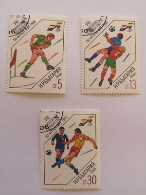 Bulgaria Football UEFA1988 stamps used