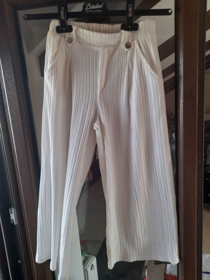 Zara white wide-leg pants for girls 9-10 years