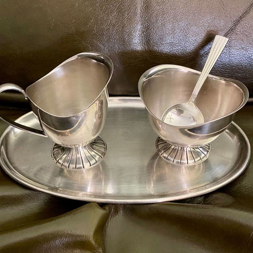 Silver-plated vintage serving set used