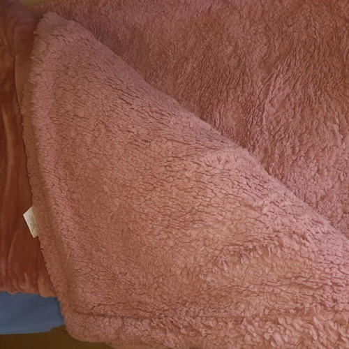 Blanket Sherpa double pink 200x220 cm new