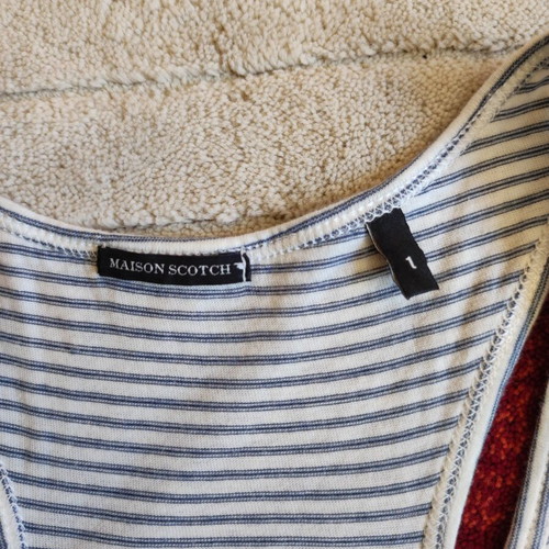 Maison Scotch Blue and White Striped Ribbed Tank Top XS like new