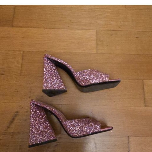 The Attico Devon mules glitter, like new, size 38, pink