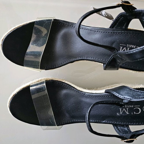 Bozikis platform shoes like new, black with transparent detail, size 41