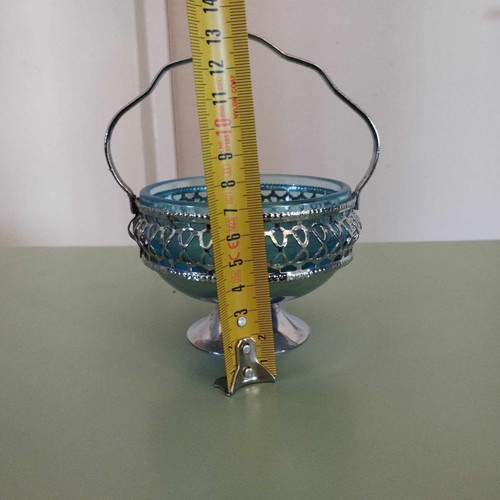 Vintage glass blue fondantière new