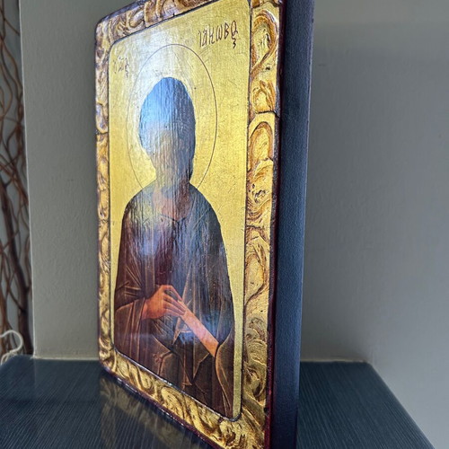 Handmade religious icon of Saint Iakovos, Byzantine style