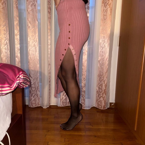 Ribbed pink skirt like new with buttons, size S