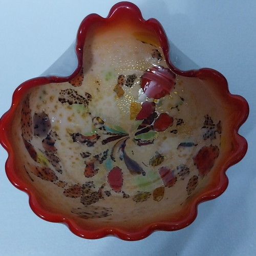 Murano Tutti Frutti Art Glass Bowl Vintage 1950-60s
