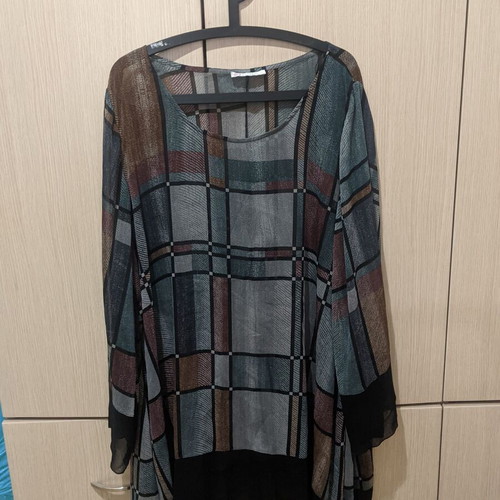 C Thru tunic with long sleeves, grey, brown, burgundy, black