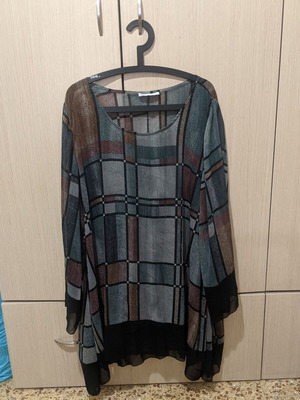 C Thru tunic with long sleeves, grey, brown, burgundy, black