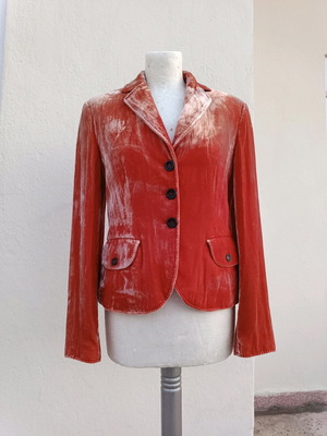 Velvet vintage jacket new, orange, Orwell, size S-M
