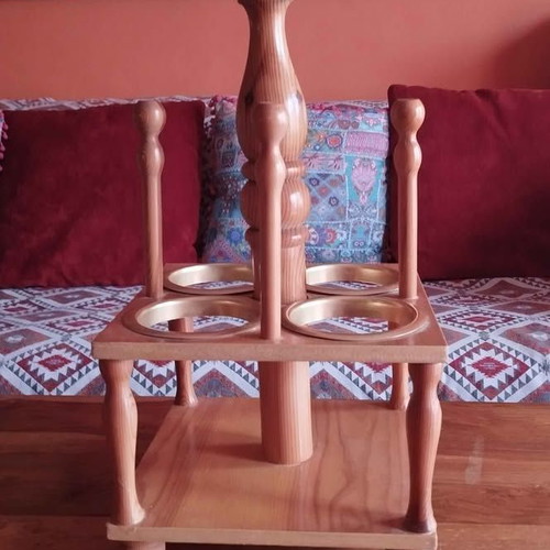 Wooden vintage boho drink holder new