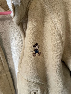 Disney Disneyland Mickey Mouse fleece jacket like new, beige, size S