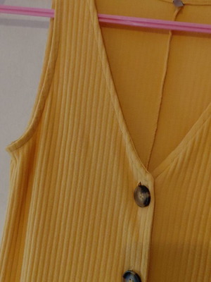 Φόρεμα ριμπ Only σαν καινούργιο, κίτρινο της μπανάνας, μέγεθος S