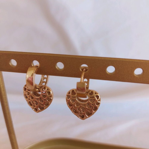 Apefthon stainless steel earrings like new, gold hearts