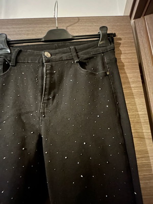 Jean pants black skinny with stars like new