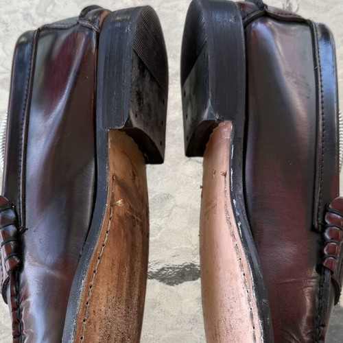 Loafer moccasins handmade leather used, brown, size 41