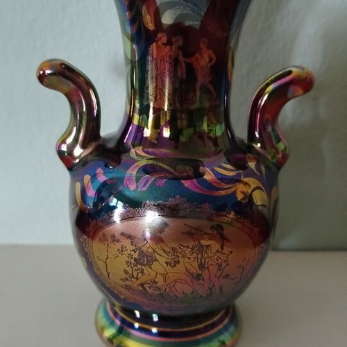 Vintage ceramic vase with ancient Greek motifs, like new