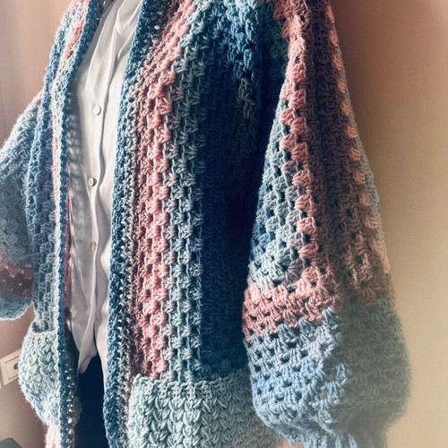 Handmade knitted cardigan new in pastel shades