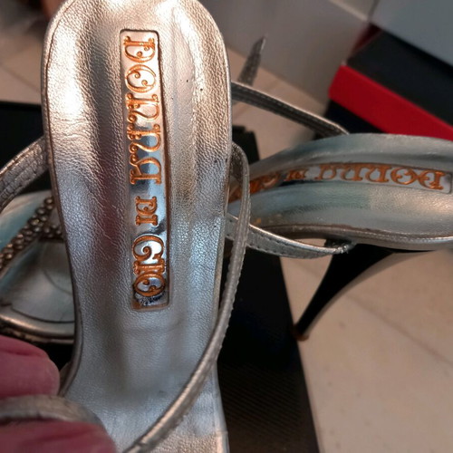High silver sandals used, size 36