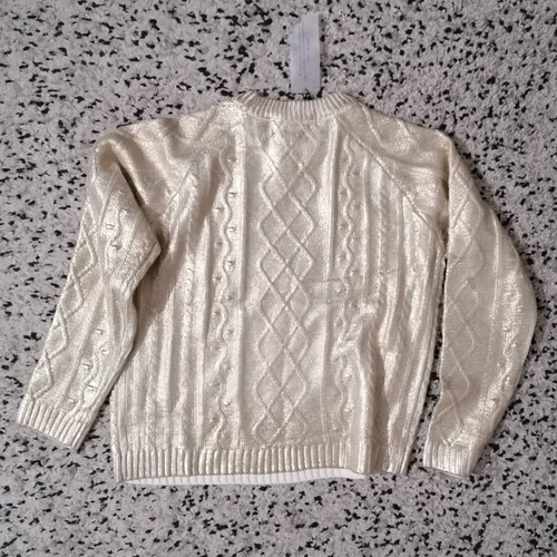 French Connection foil print jumper new, white with gold