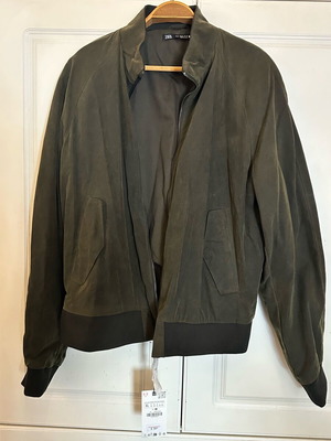 Zara men's jacket new, suede olive XL