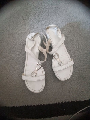 White women's sandals A. Bottega like new, size 38