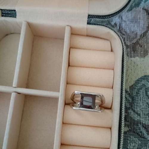 925 Silver Ring with Garnet Like New