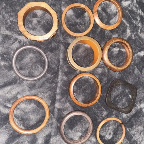 Bracelets new, wooden, plastic and iron multicolor