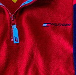 Tommy Hilfiger Athletics vintage fleece quarter zip, red and blue, size L