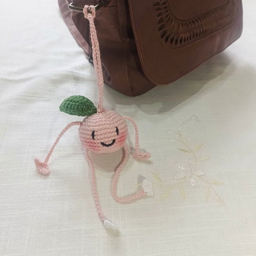 Keychain with Adjustable Hands handmade, pink