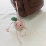 Keychain with Adjustable Hands handmade, pink