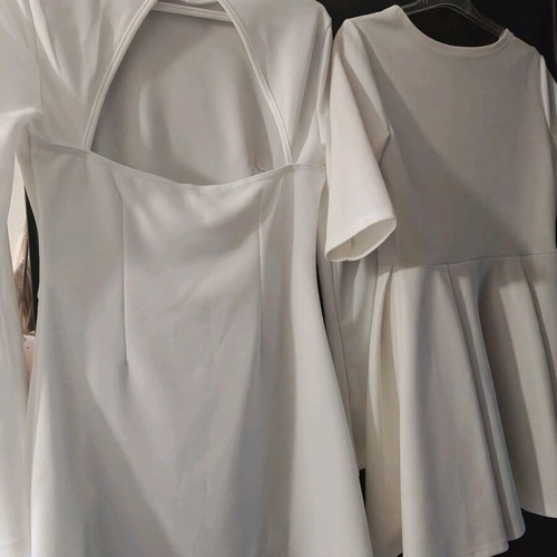 White mini dresses like new, set of 2 pieces