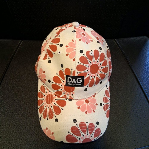 Dolce & Gabbana baseball cap women's white cotton new with pink daisies