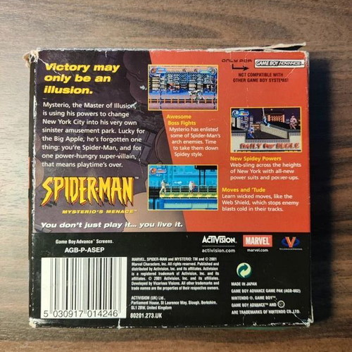 Spiderman Mysterio's Menace Game Boy Advance used, boxed with manual