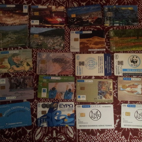 Phone cards used, pack of 20 pieces