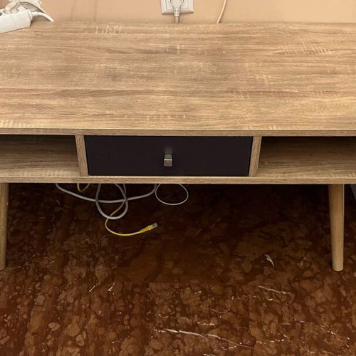 Furniture set TV stand and 2 nightstands like new, wood finish