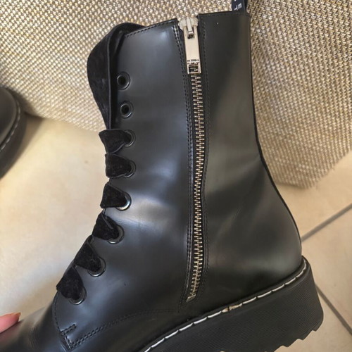Designer Black Combat Boots Claudie Pierlot Size 40 Like New