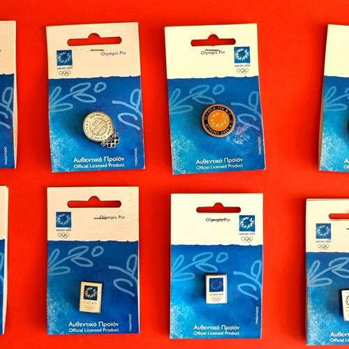 Olympic pins Athens 2004 new, set of 8 pieces