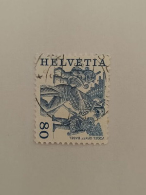 Helvetia 80 Vogel Gryff Basel collectible stamp like new