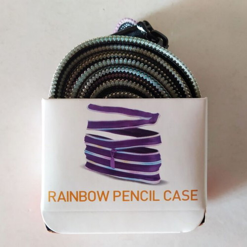 Zipit Black & Rainbow Teeth pencil case new