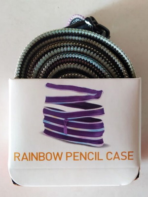 Zipit Black & Rainbow Teeth pencil case new